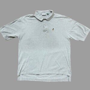 Disney World Vintage Casual Polo Mickey Mouse Shirt Gray Cotton Men's Size XL